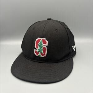 Stanford Cardinal Team Fitted Hat Size 7 New Era Black Red Green